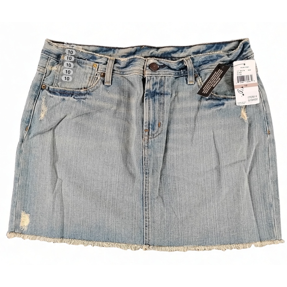 Polo Ralph Lauren Gigi Denim Mini Skirt Cotton Low Rise Sz 12 VTG Y2K Deadstock